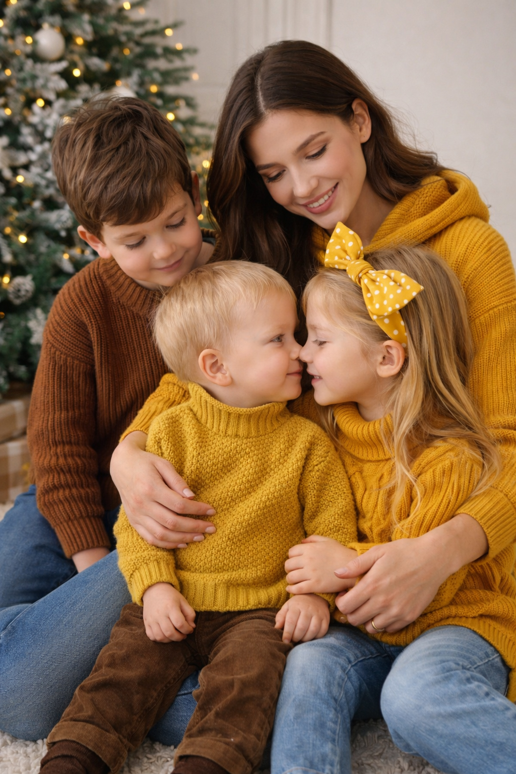 Светри жовті і коричневі Family Look